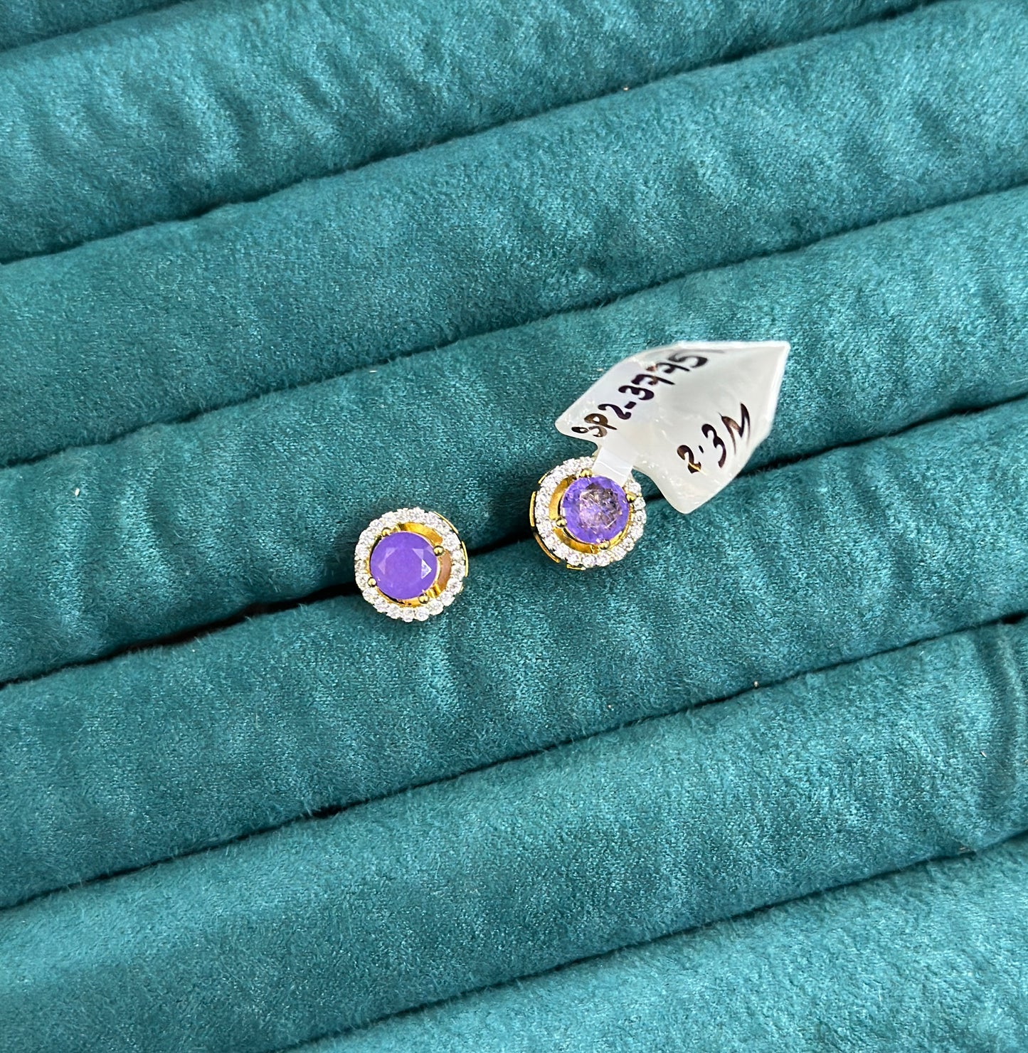 Elegant Purple Stud Earrings