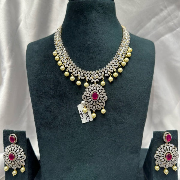 10729 Diamond finish short necklace