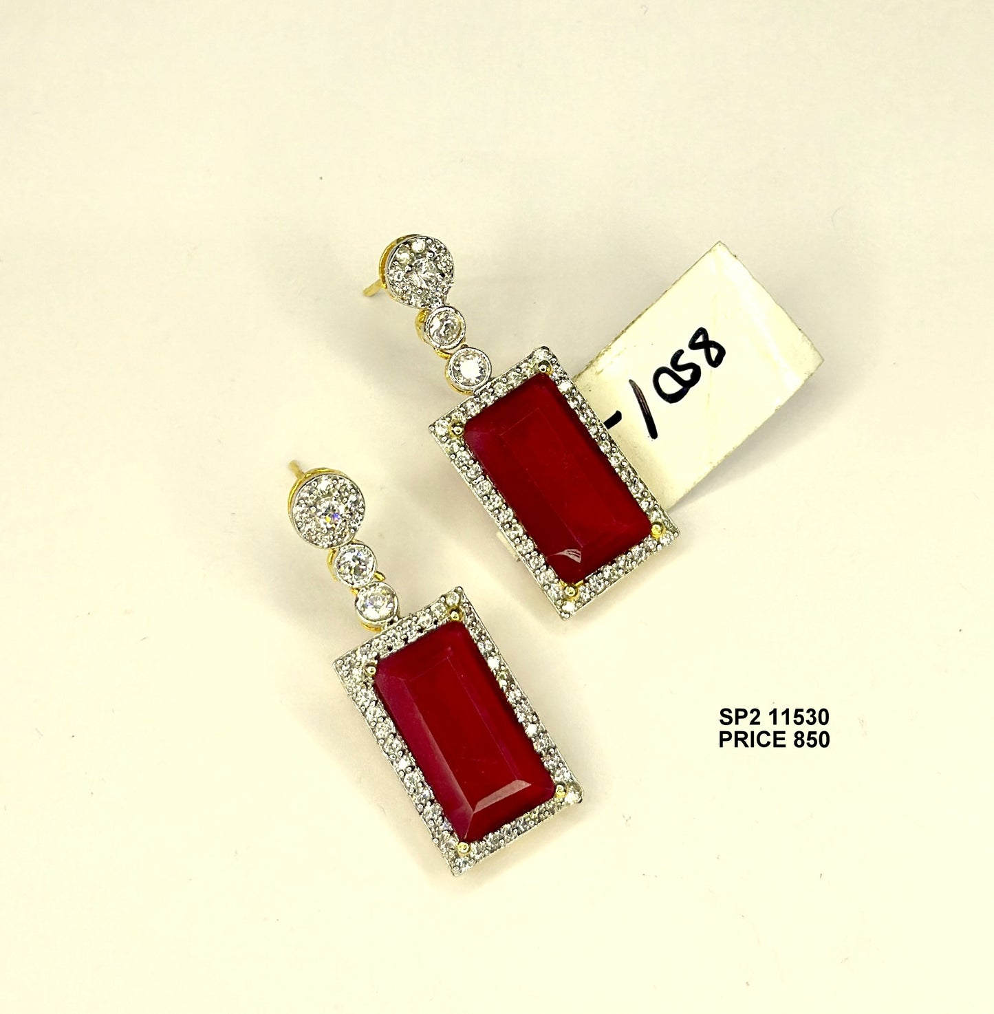 Platinum Stone Earrings