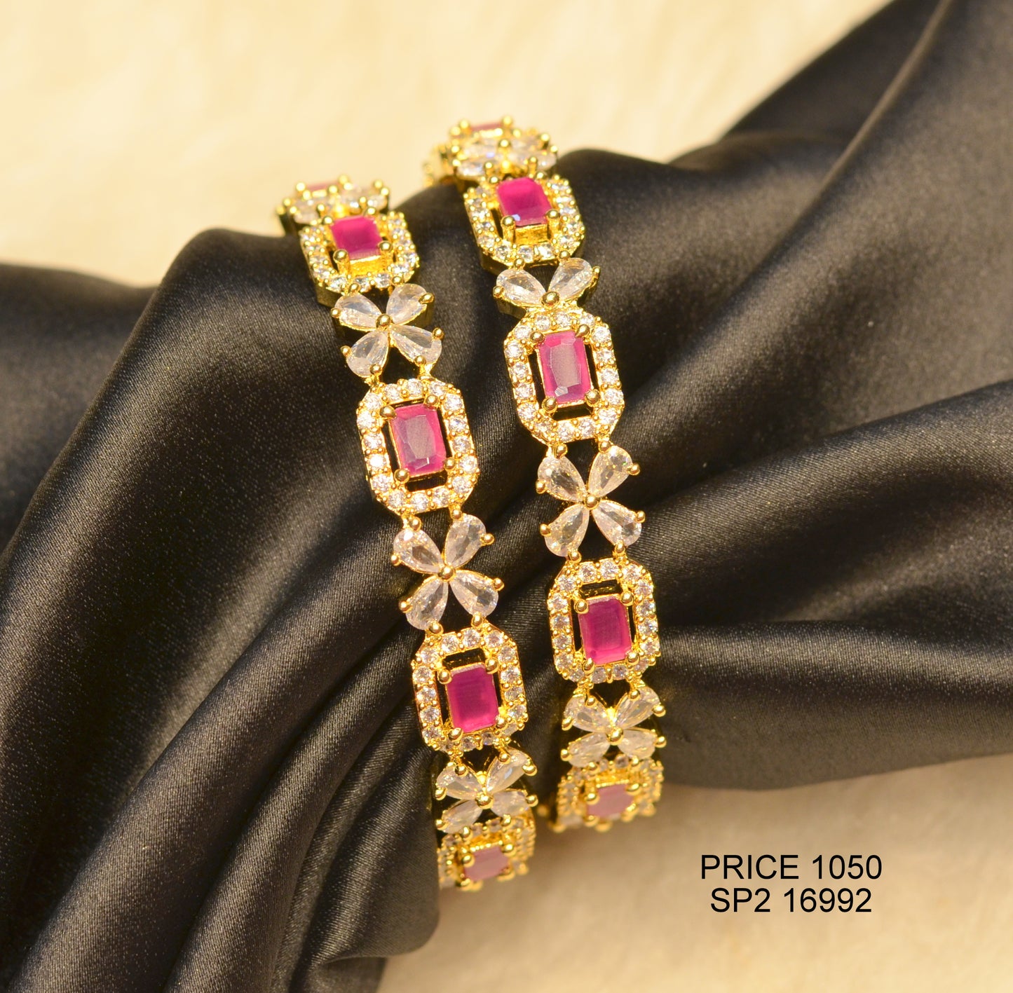 gold polish full red bangle