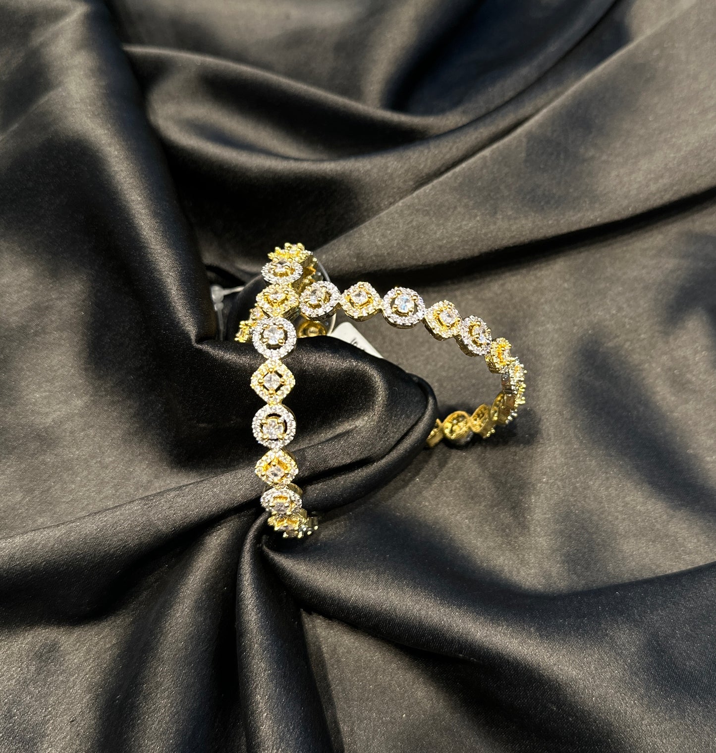GJ Double tone Diamond look bangles