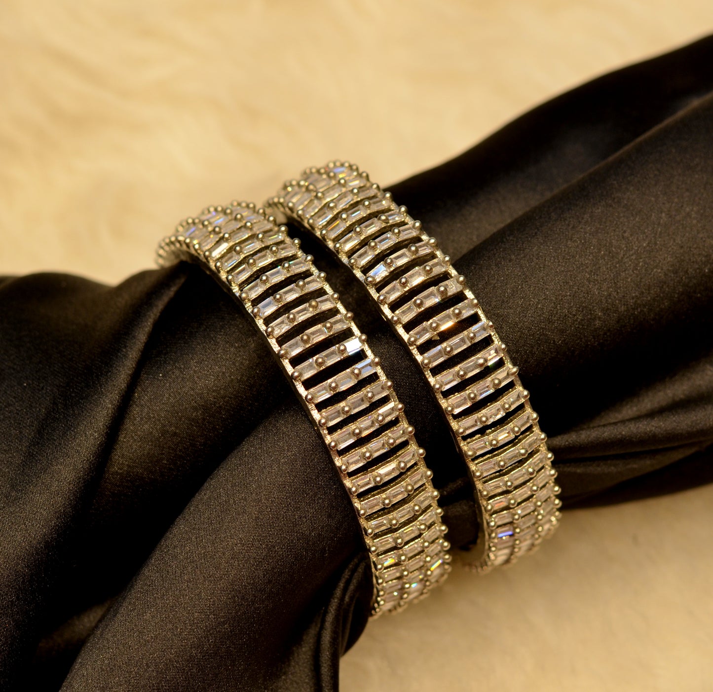 2054 Full white platinum bangle