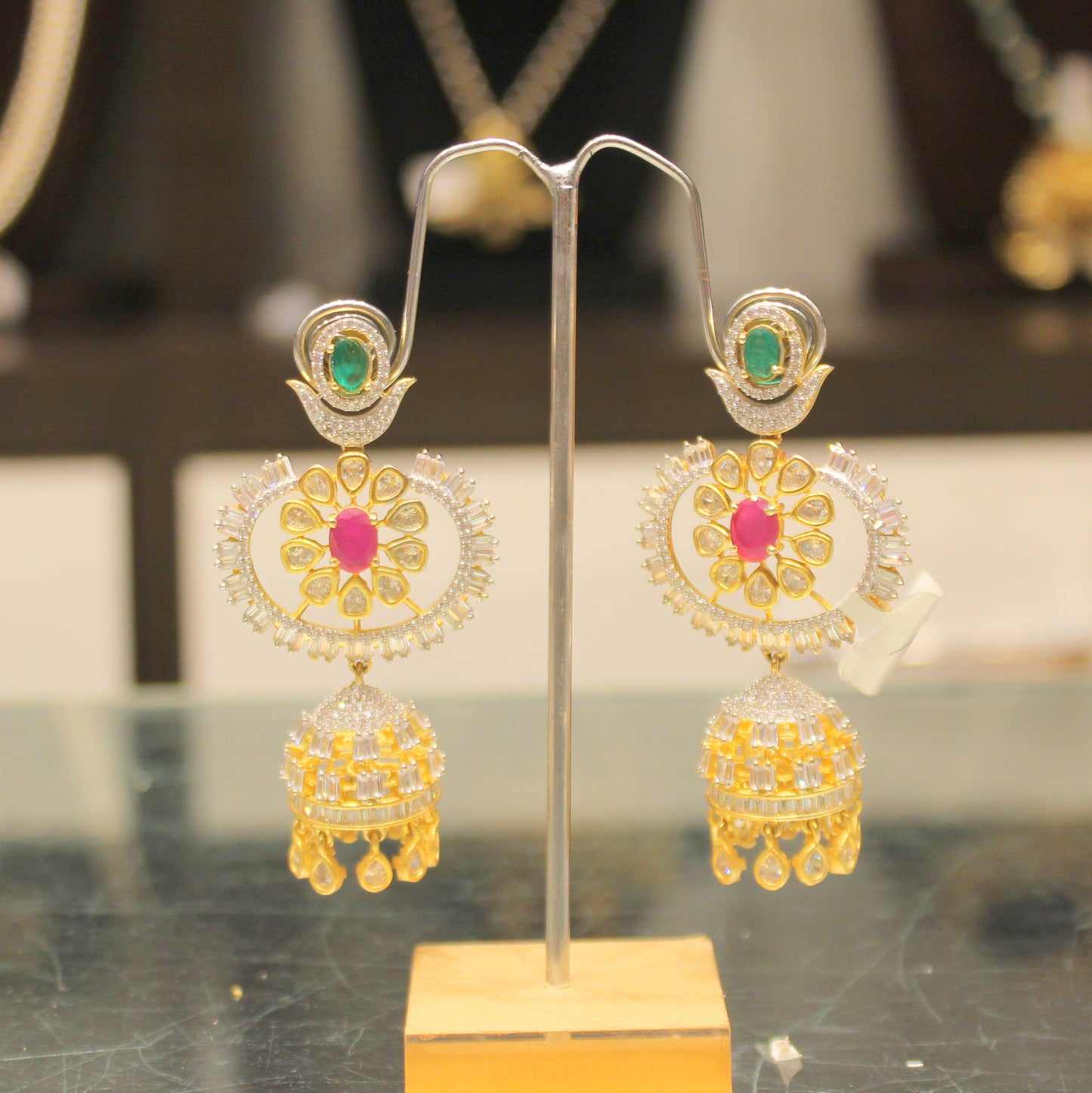 Diamond look multicolor jhumki
