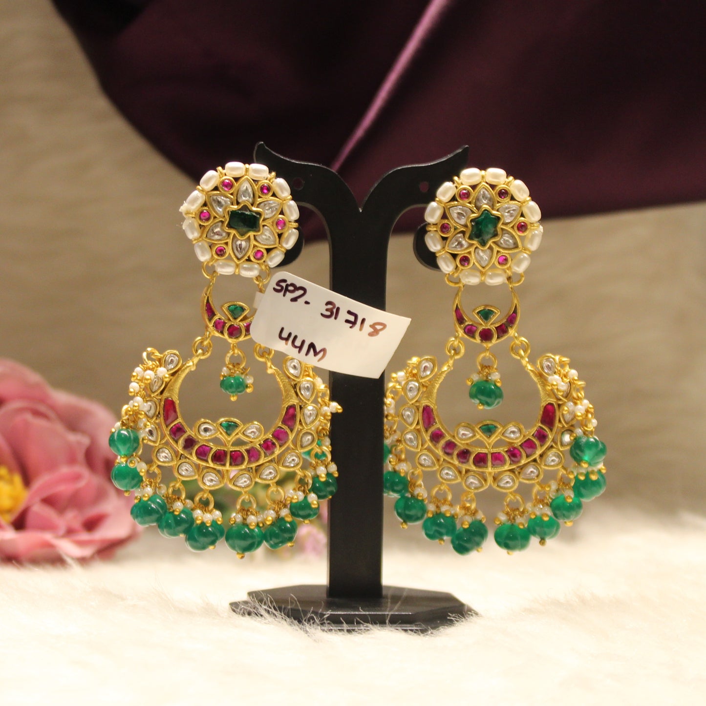Big size multicolor jadau chandbali