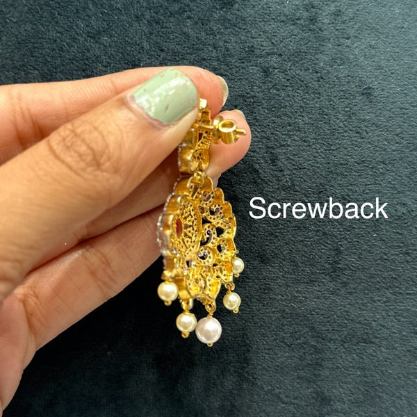 351 Diamond look ruby short necklace