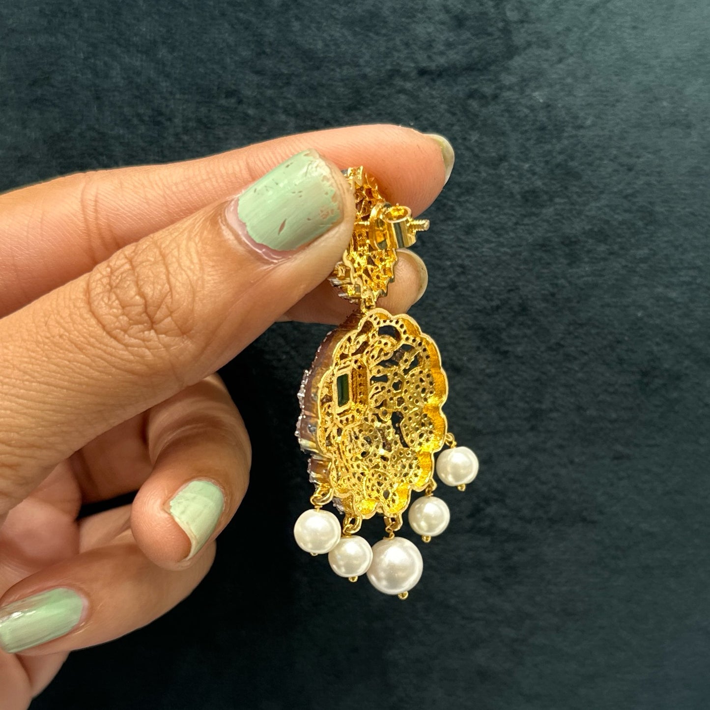 6777 GJ Diamond finish Short Necklace