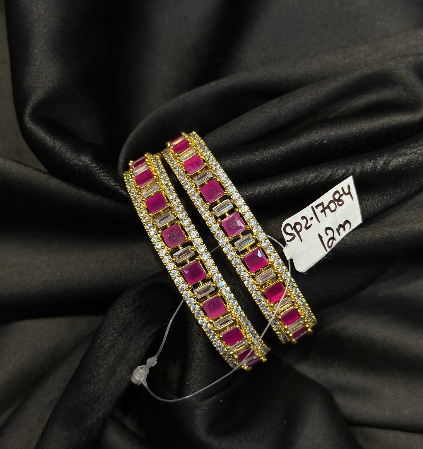 Gold polish ruby bangles