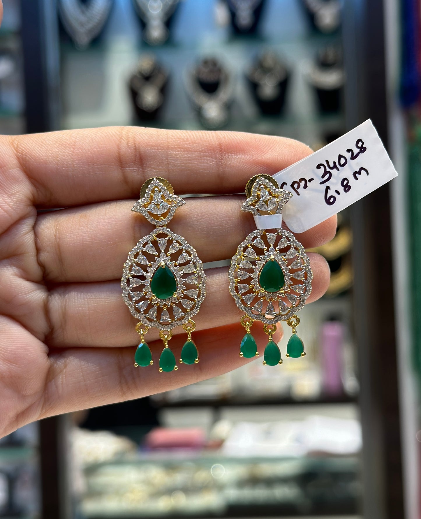 Diamond Look Stone Earrings