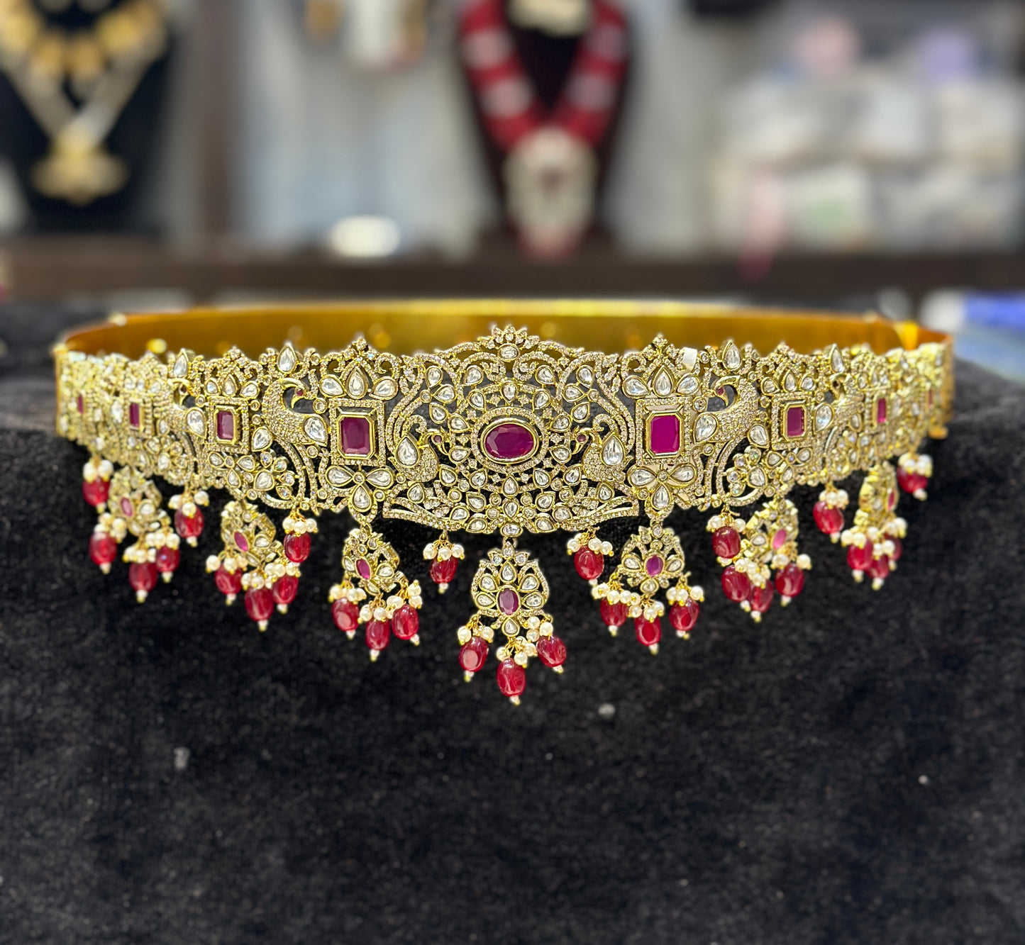Victorian ruby stone drops Vadannam