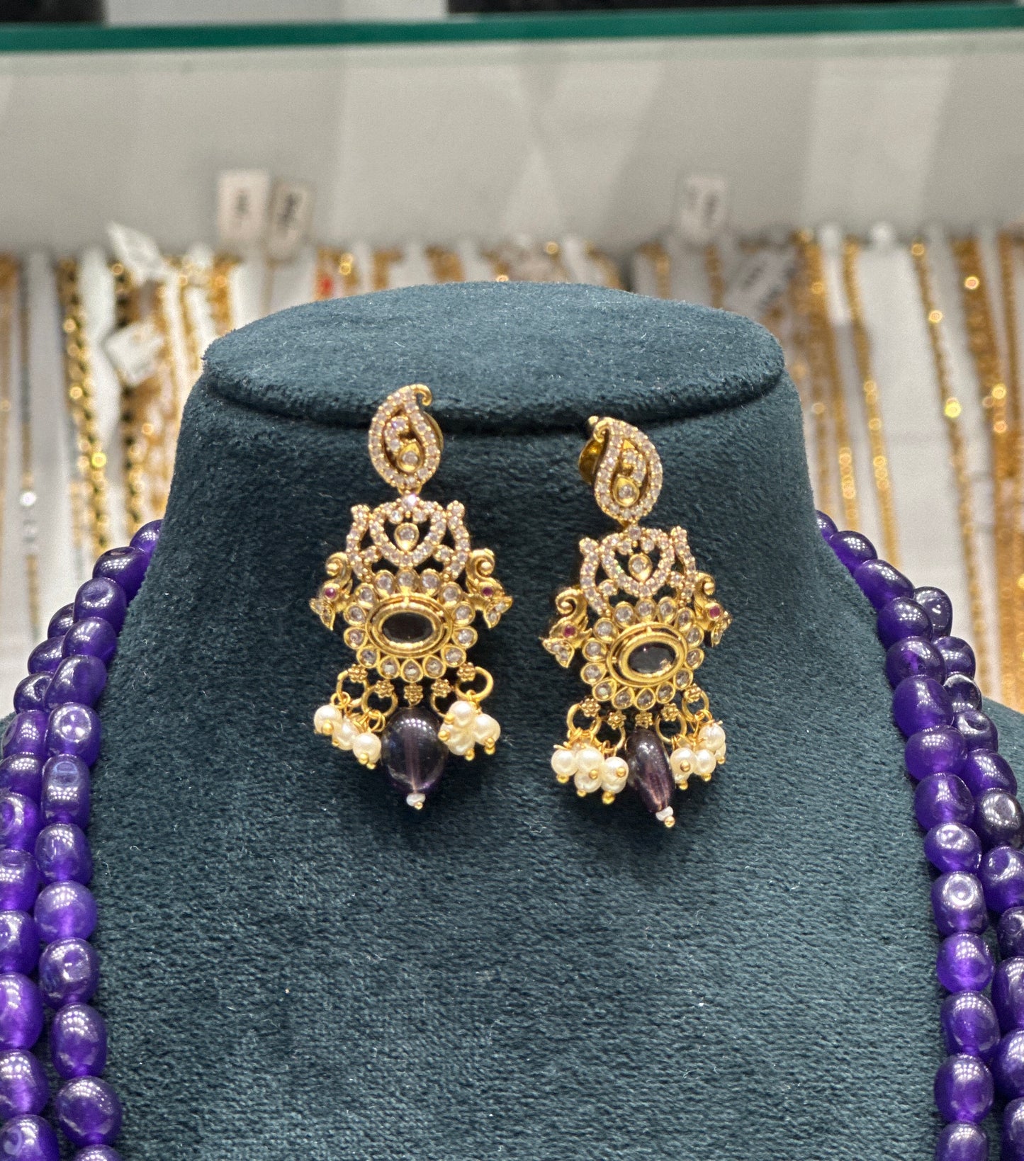 Victorian purple beads 2 layers