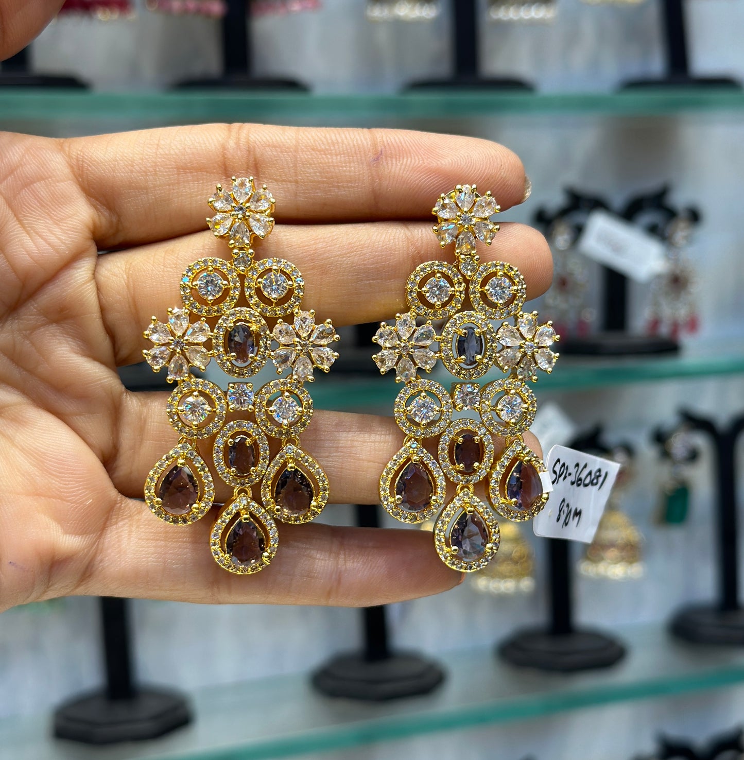 Gold polish earrings