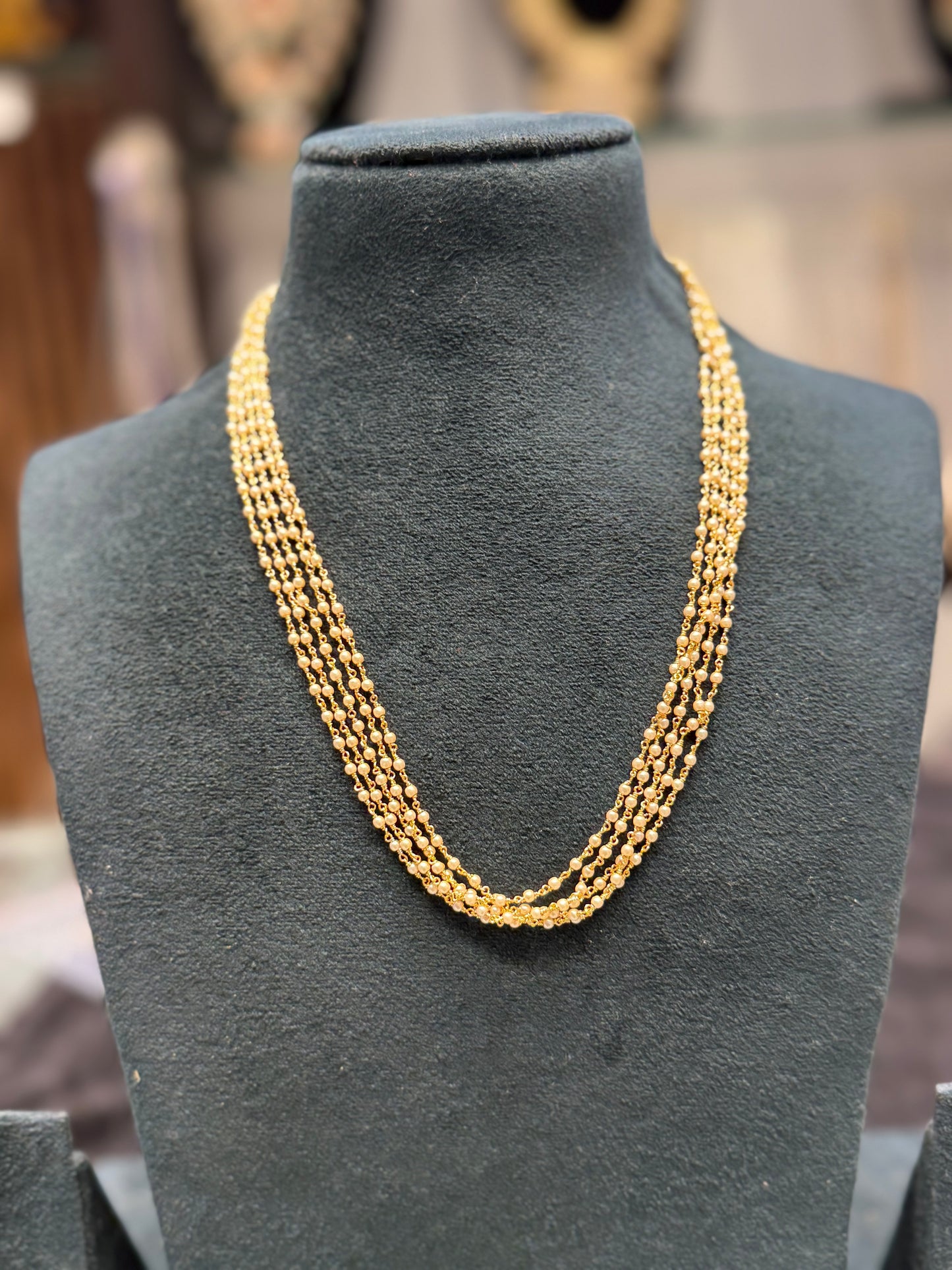 39379 5 lines hand made pearl Mala