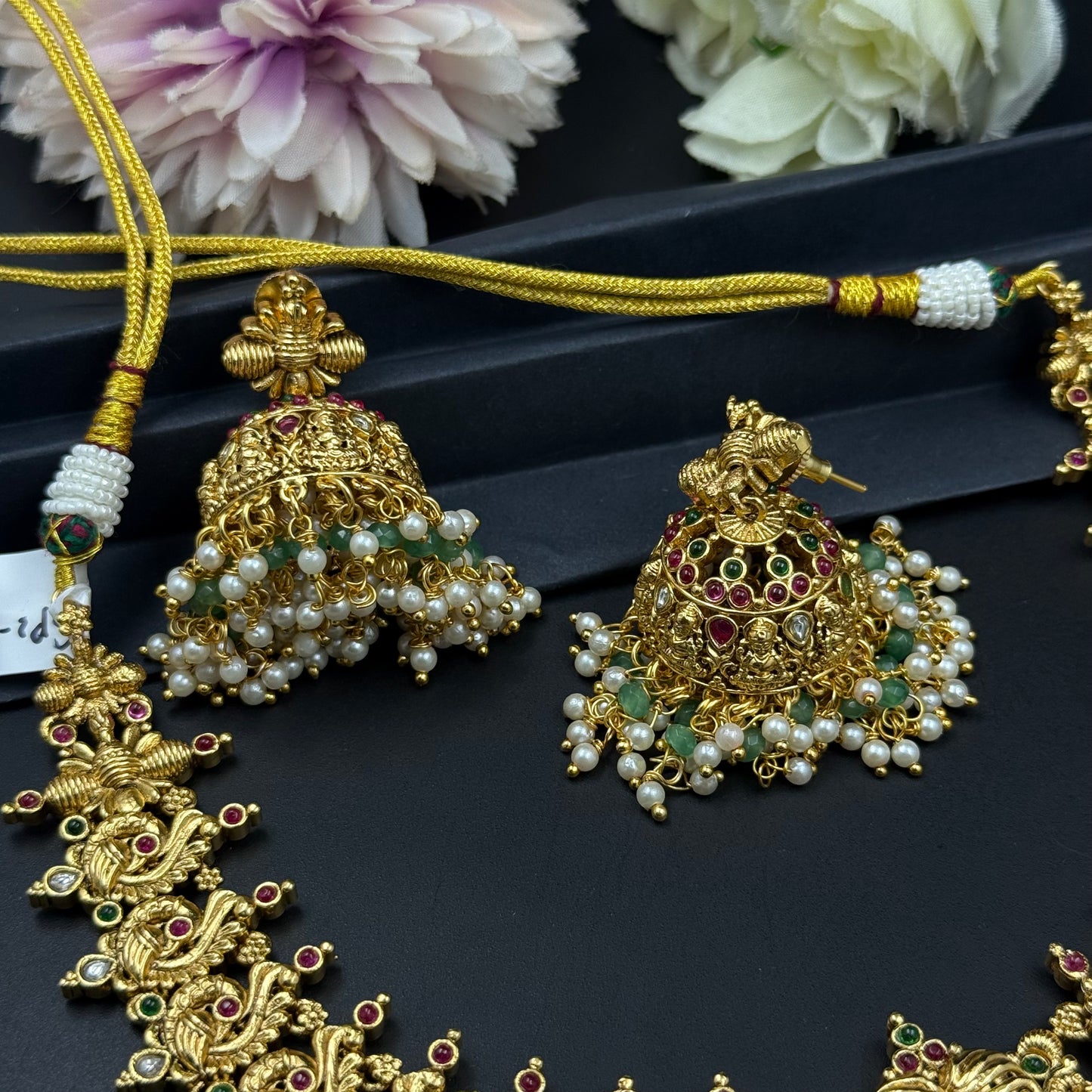 40297 Nakshi Short necklace with Big Jhumkas