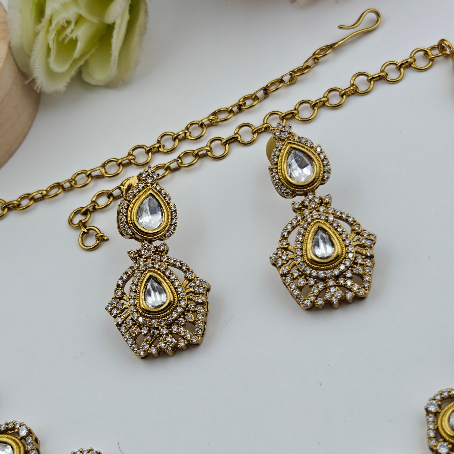 Victorian moissanite necklace with locket