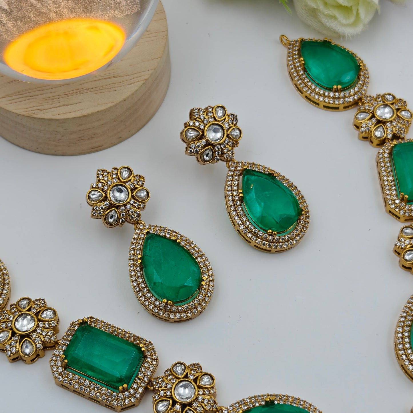 Victorian green stone necklace