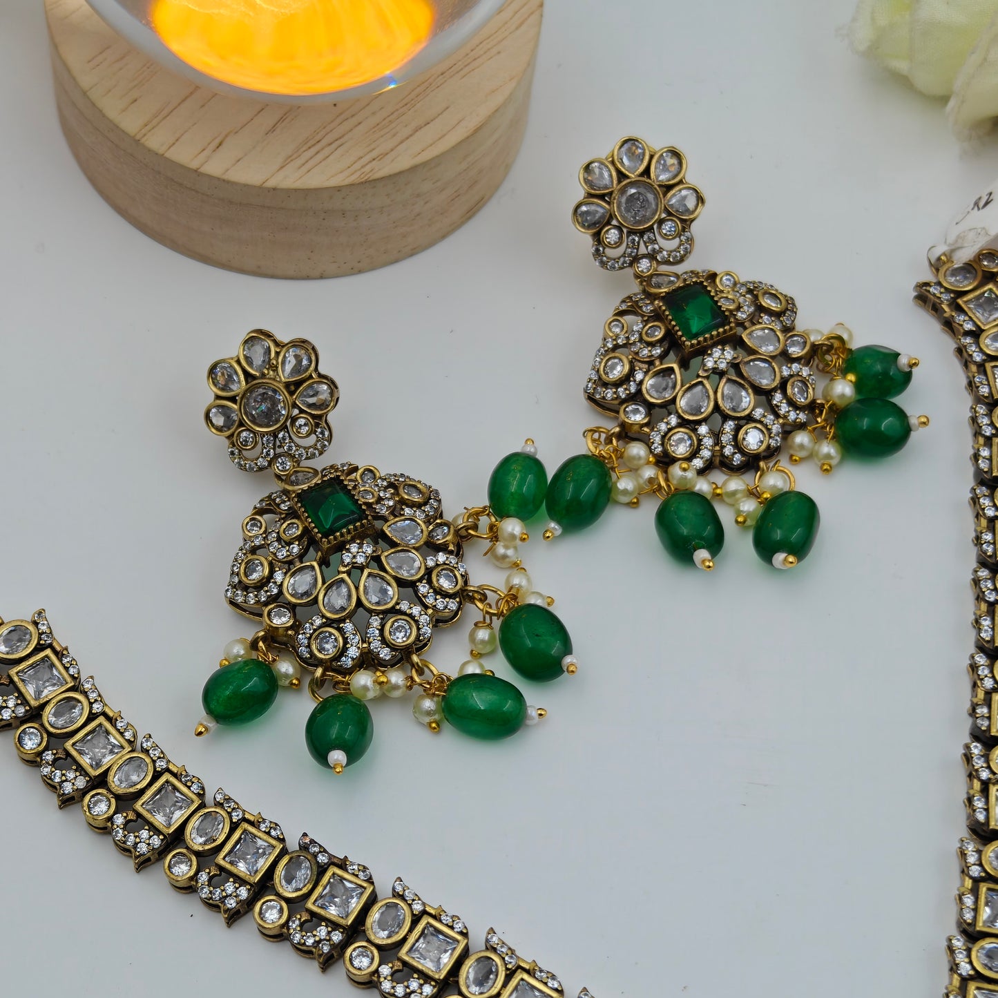 Victorian peacock necklace