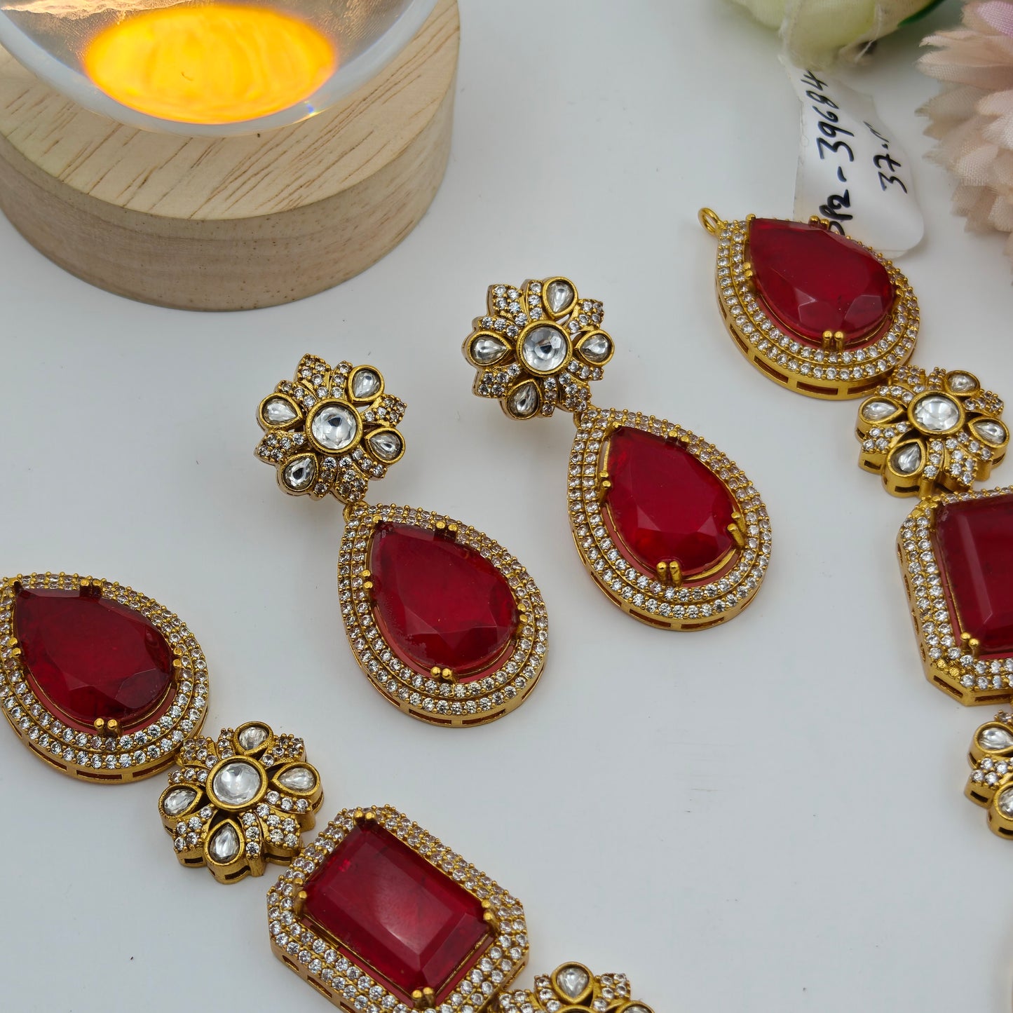 Victorian red stone necklace