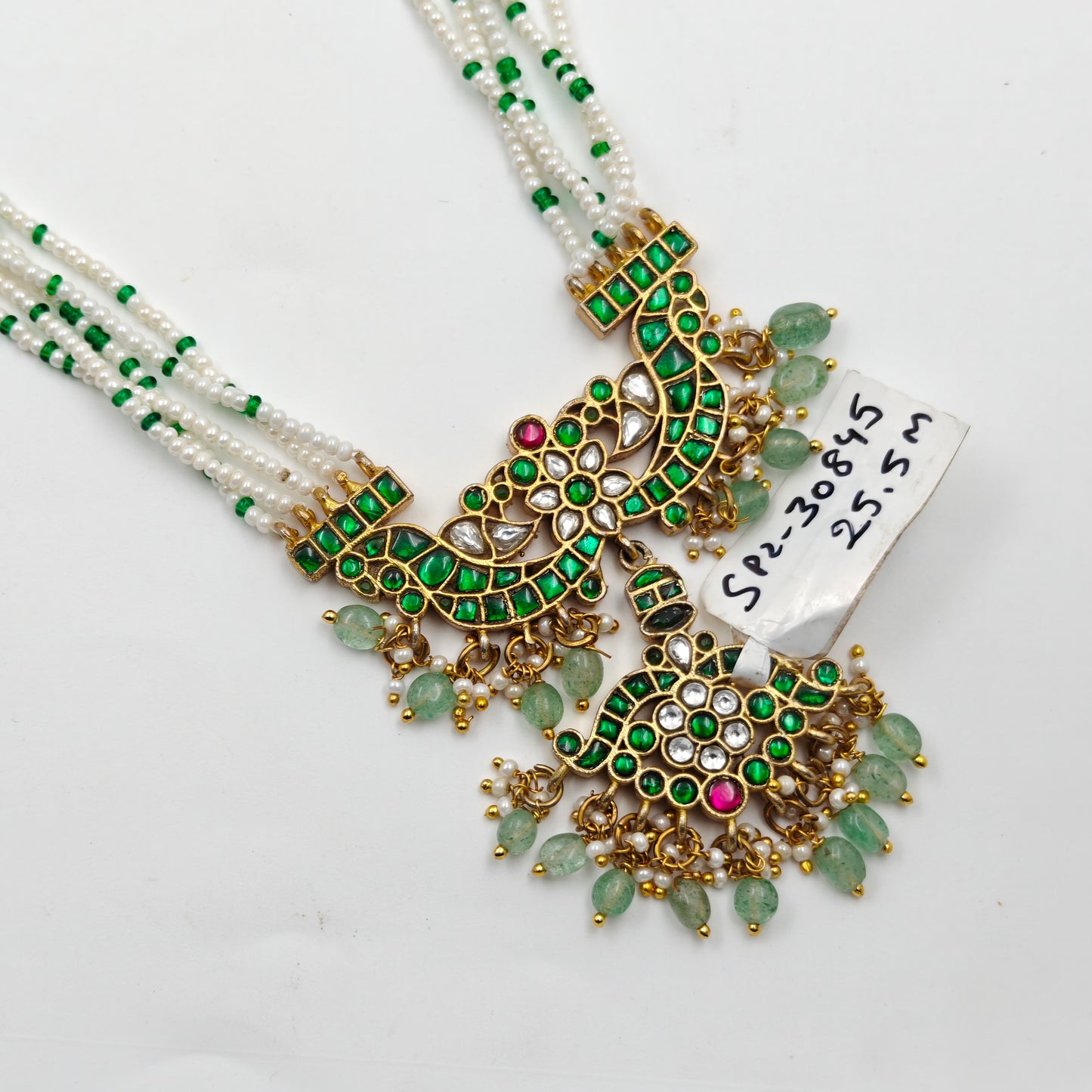 30845 Jadau Pendent With 5 Lines Pothmala