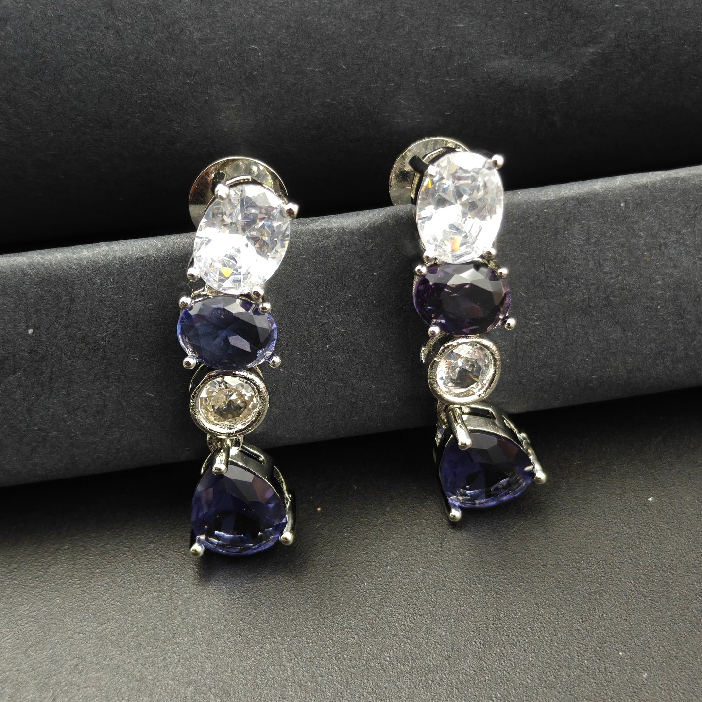 37592 Platinum Necklace Set purple