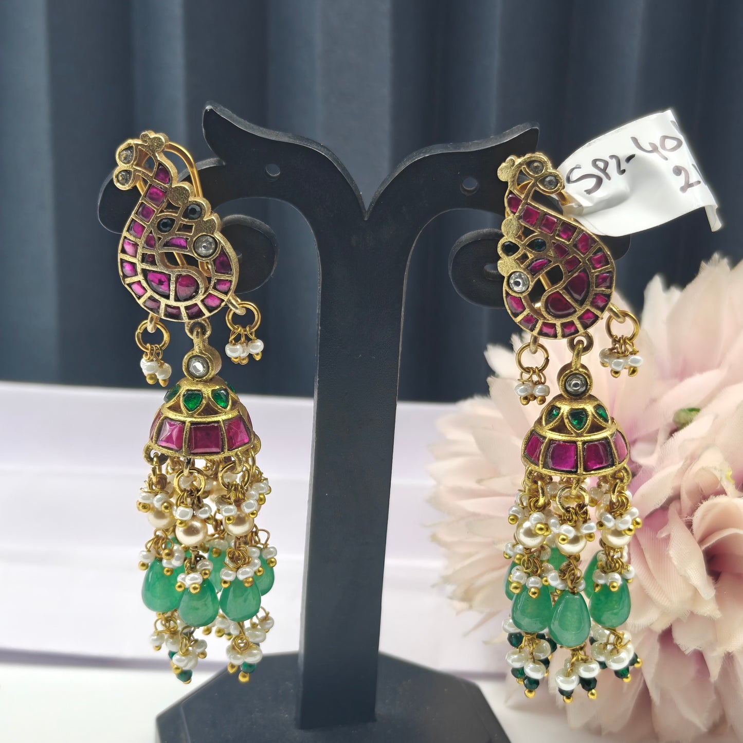 40498 Jadau Peacock Jhumki