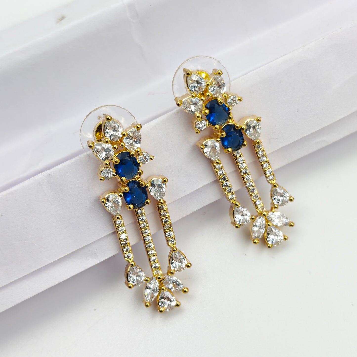 19392/19393 GP AD Blue Stone Short Necklace Set