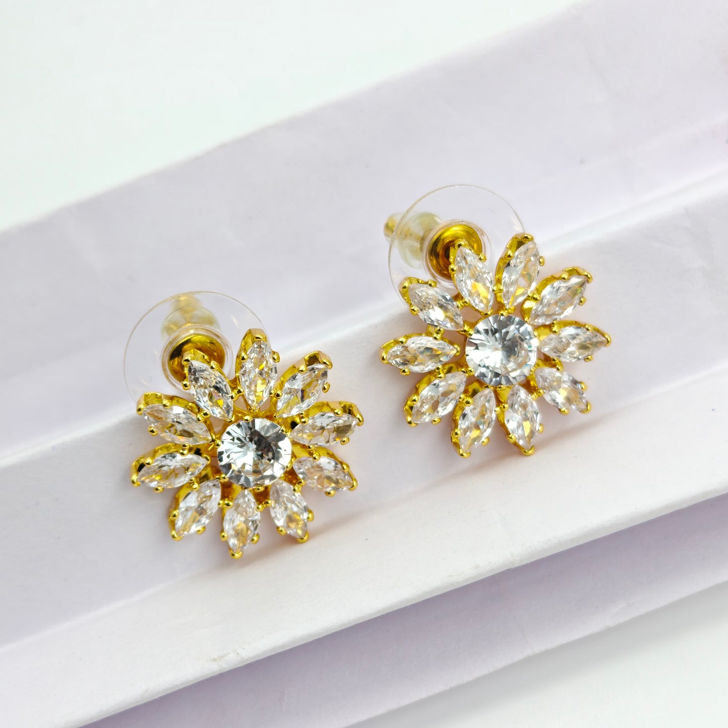 9682 GP Uncut Stone Necklace Set