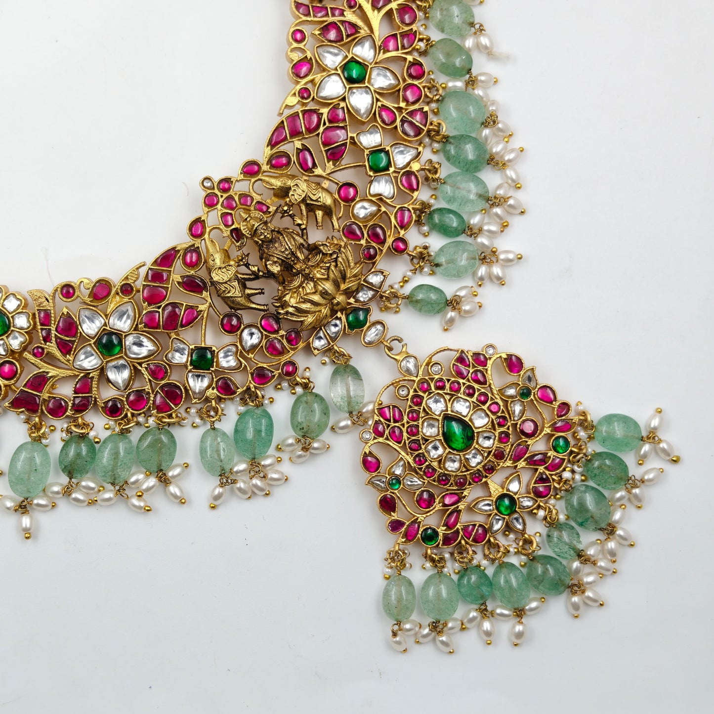 40380 Jadau Laxmi Necklace Set