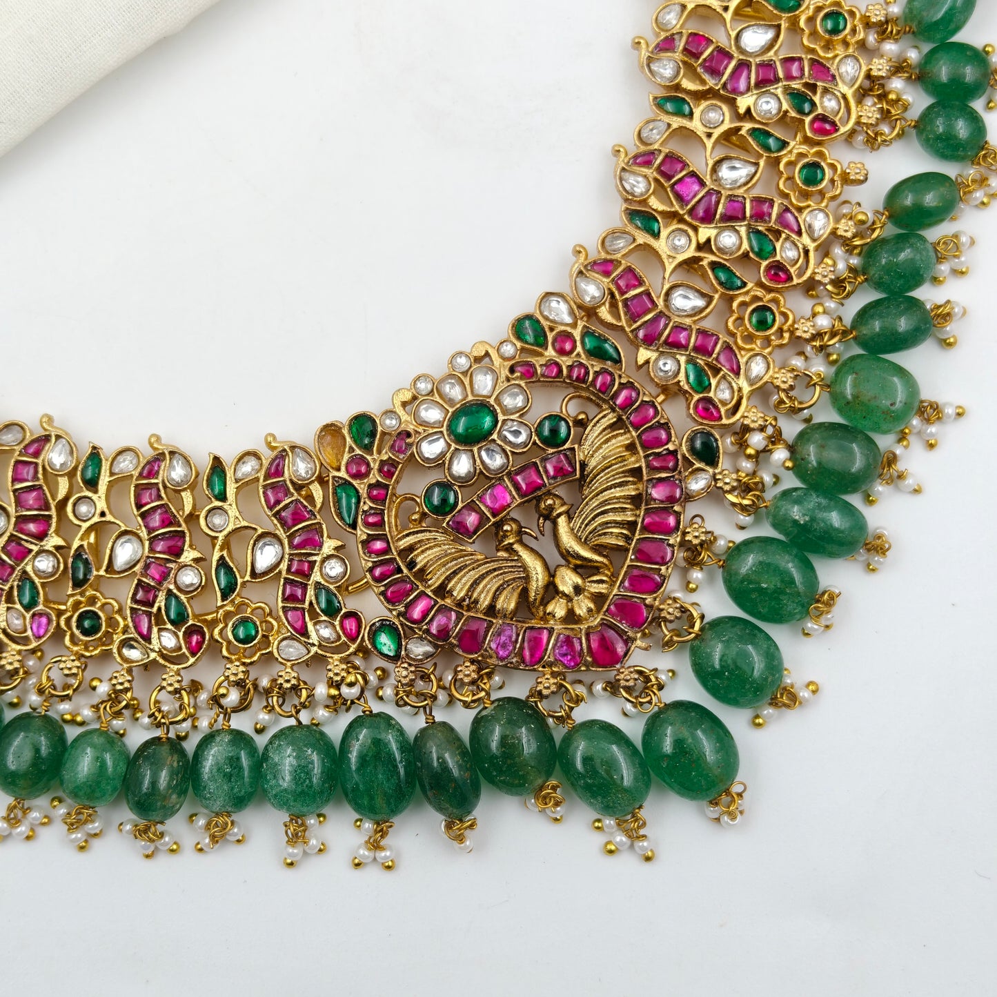 40571 Jadau Peacock Pendent Necklace Set