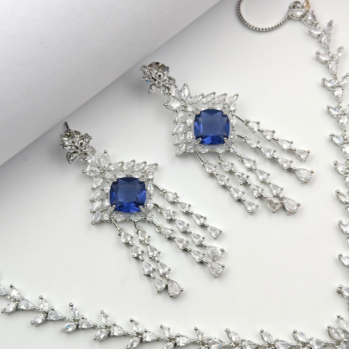 38873 Platinum Necklace Set Purple