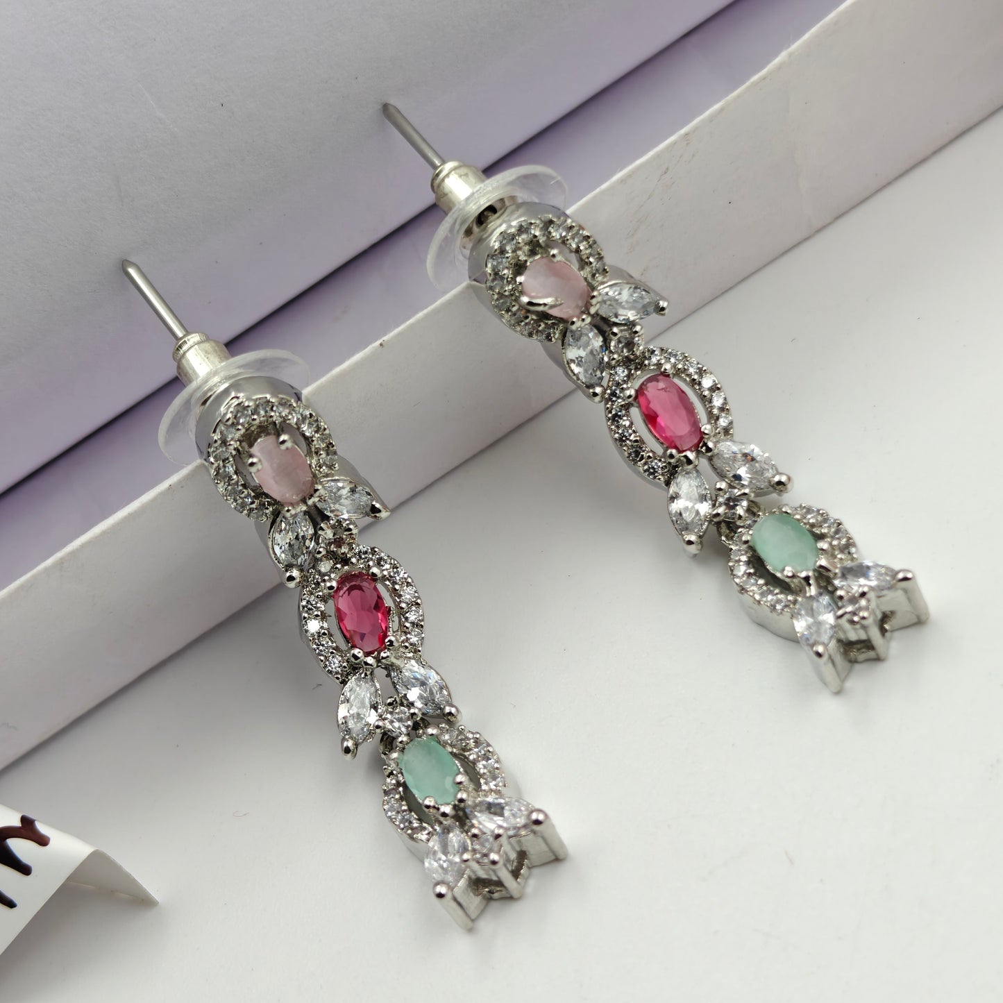 16231 Platinum Necklace Set Multi