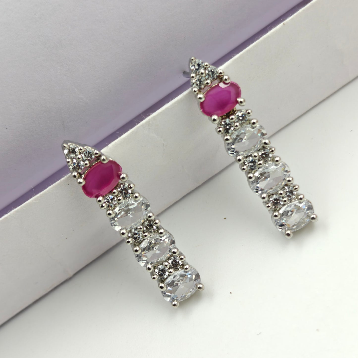 8982 Platinum Ruby stone necklace