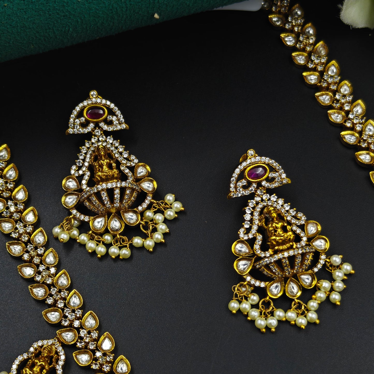 37792 Matte Laxmi Long Necklace Red