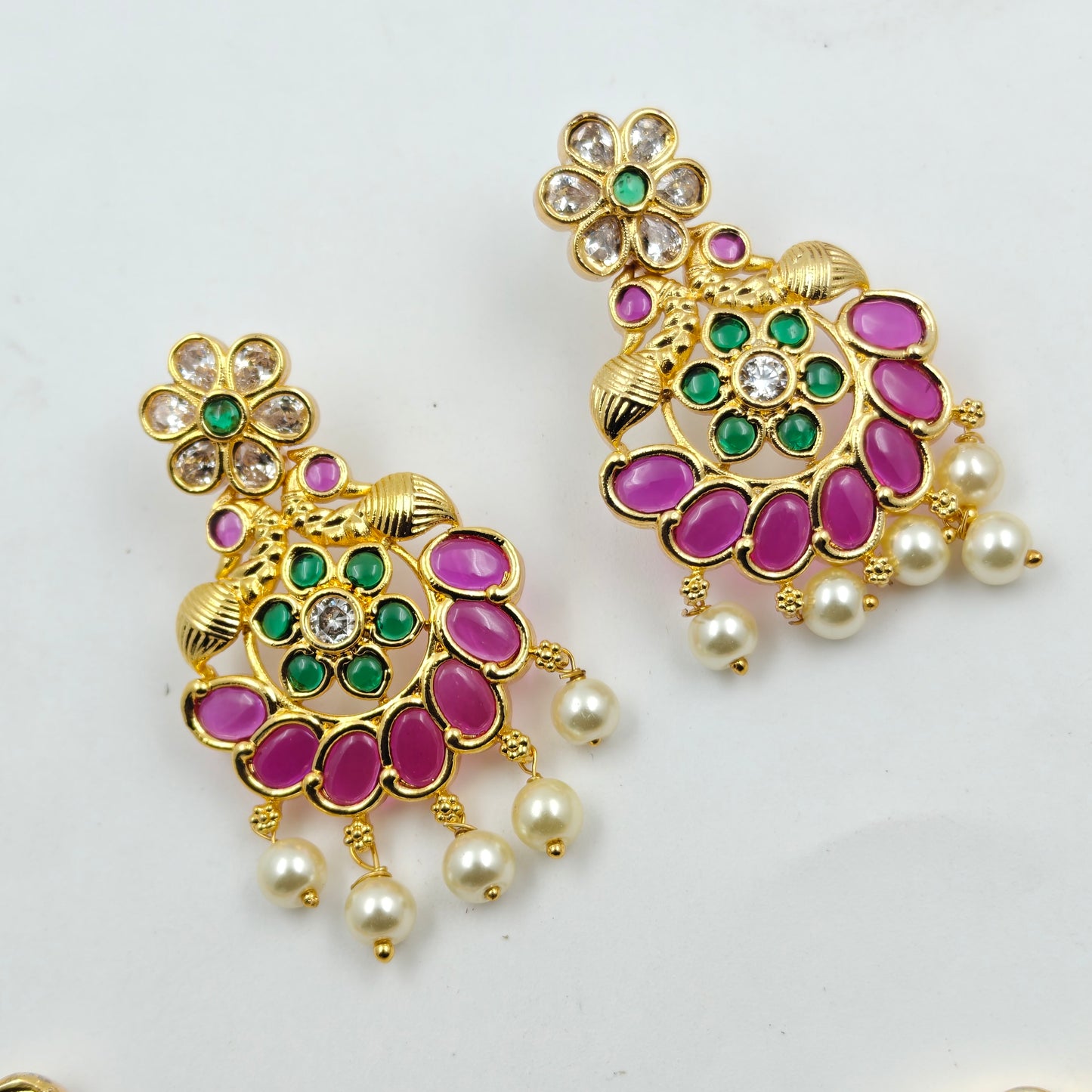 1723 Kempu Necklace Set GP