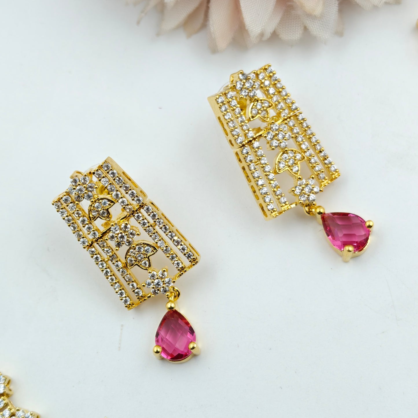 9118 cz multi colour short necklace