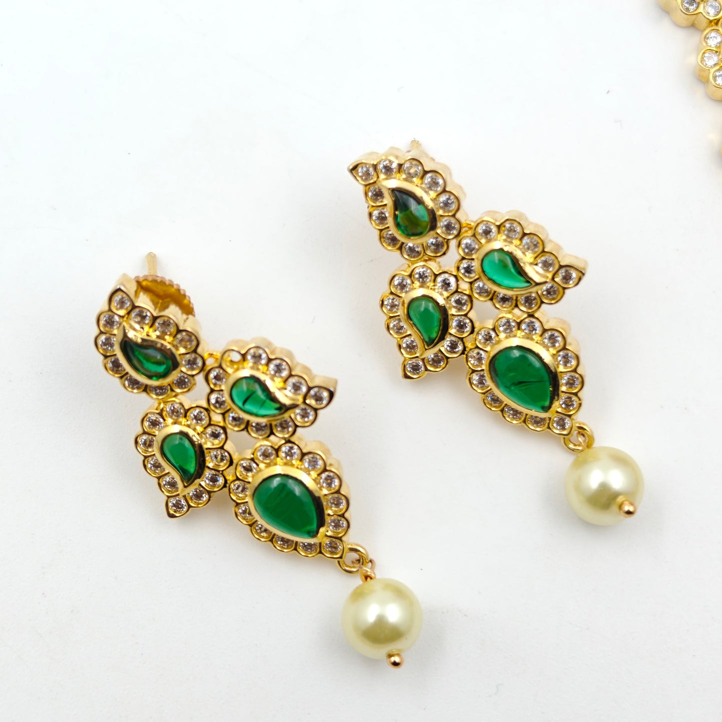 8560/8559 Emerald AD Short Necklace Set