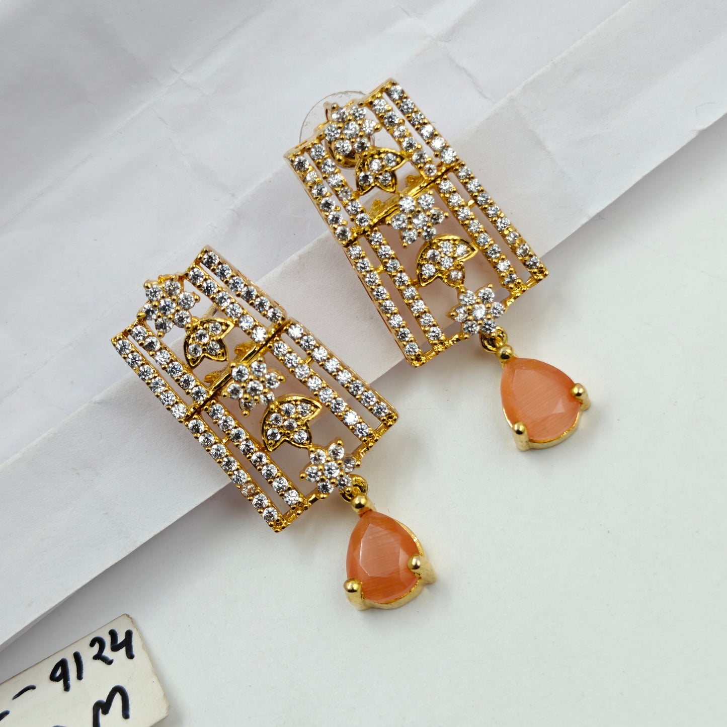 9124 GP Short Necklace Set Orange
