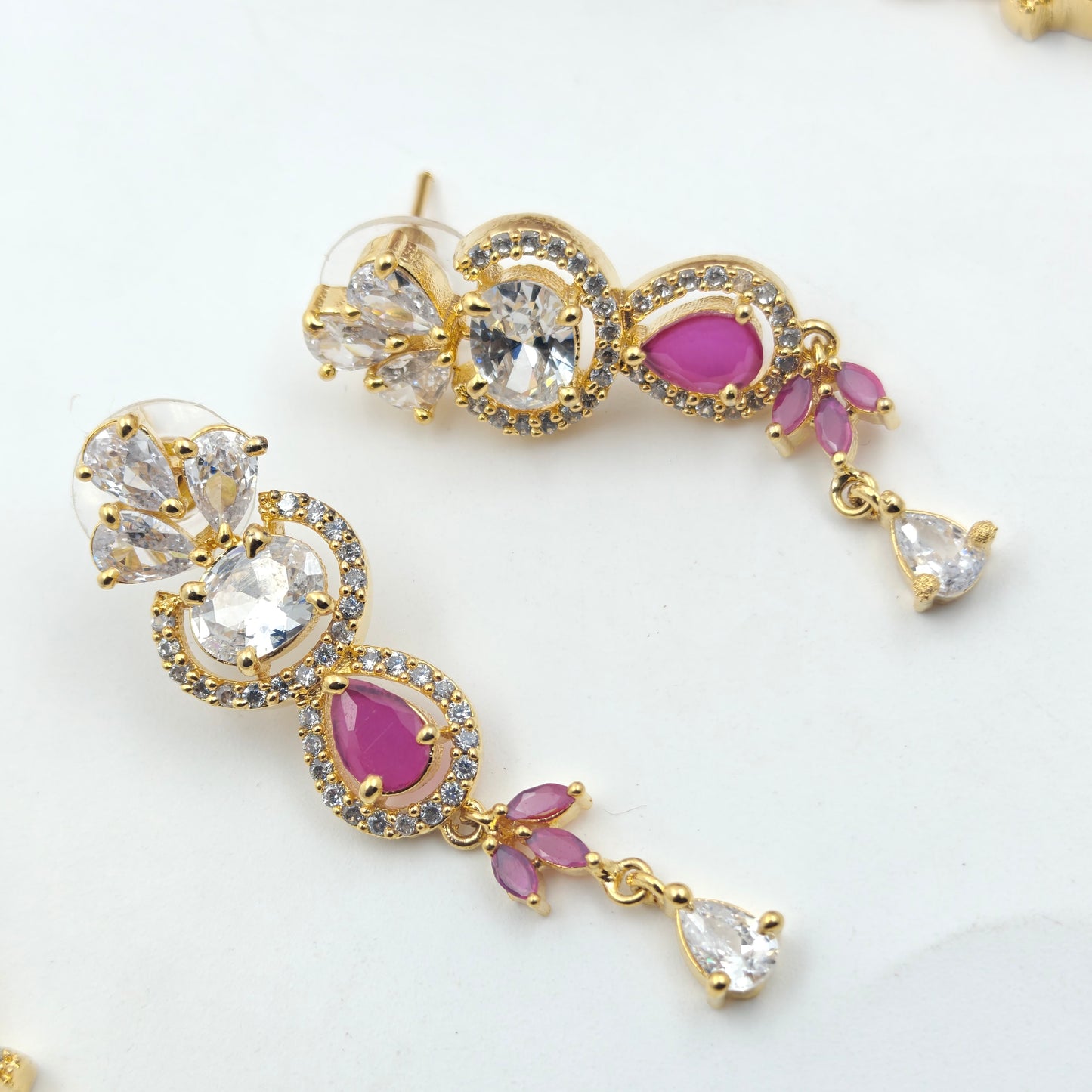 19173 GP Short Necklace Set PINK