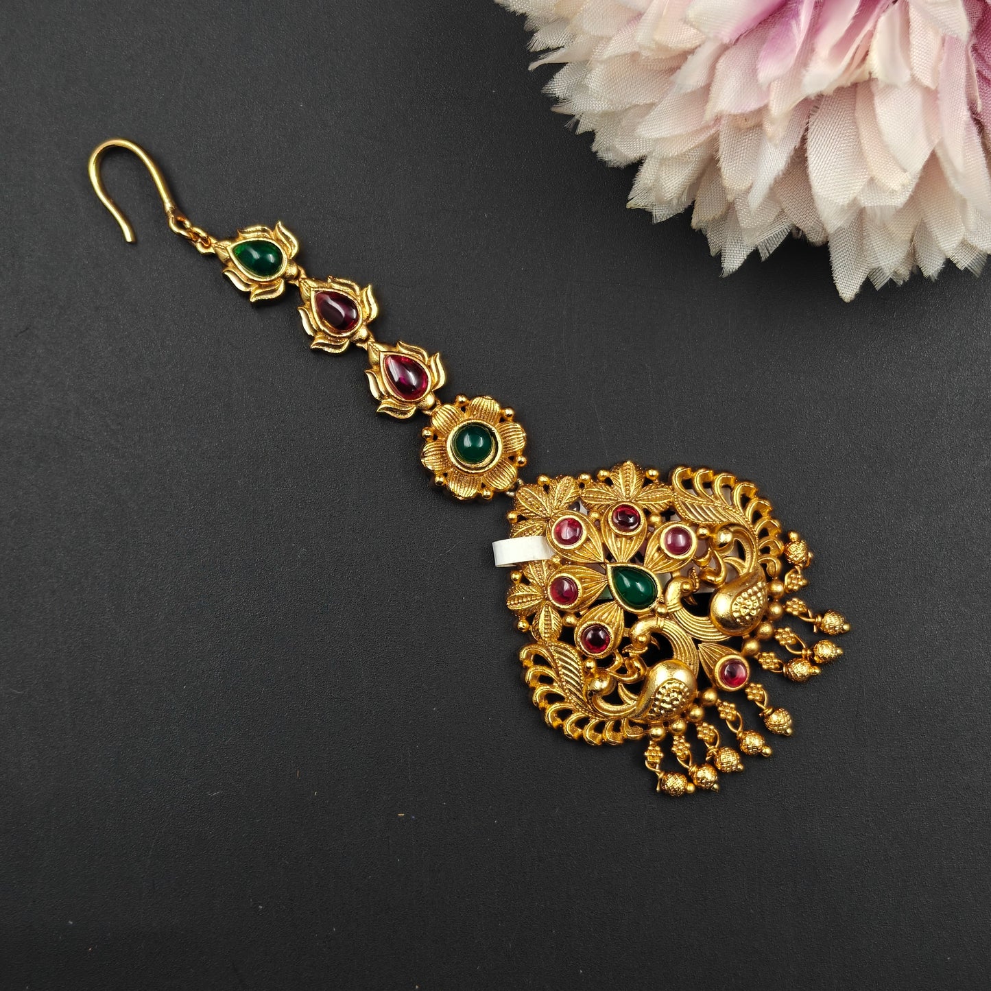 8719 Matte Broad Peacock MaangTika