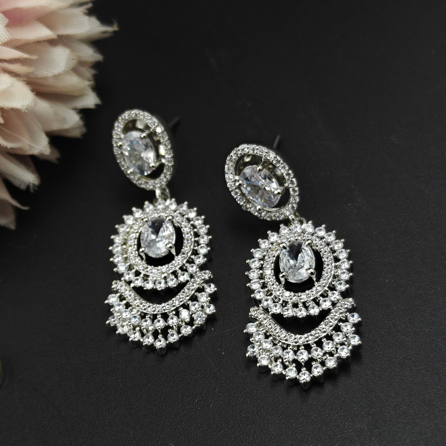 36013 White Platinum Necklace Set