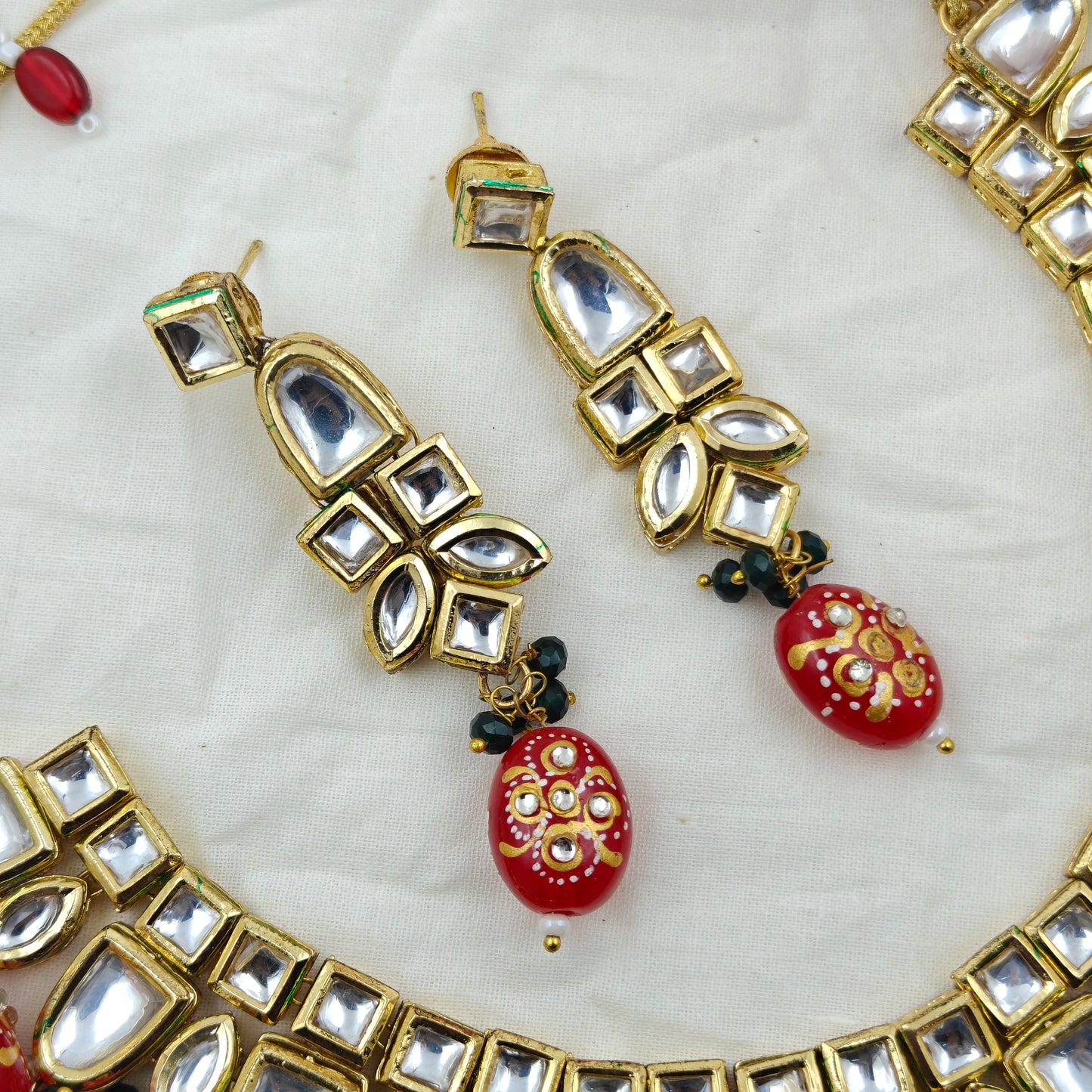 11874 Kundan Red Necklace Set