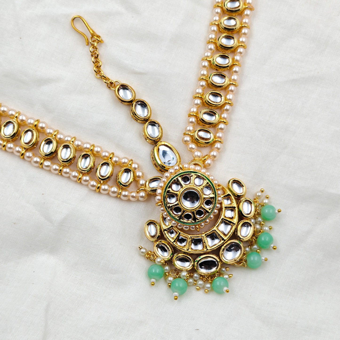 10552 MaangTikka Matha patti Kundan Headset