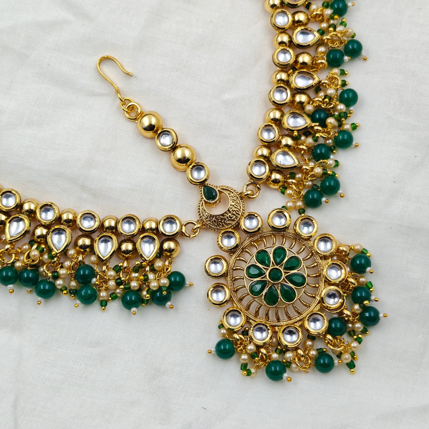 11877 Kundan Head Set Green