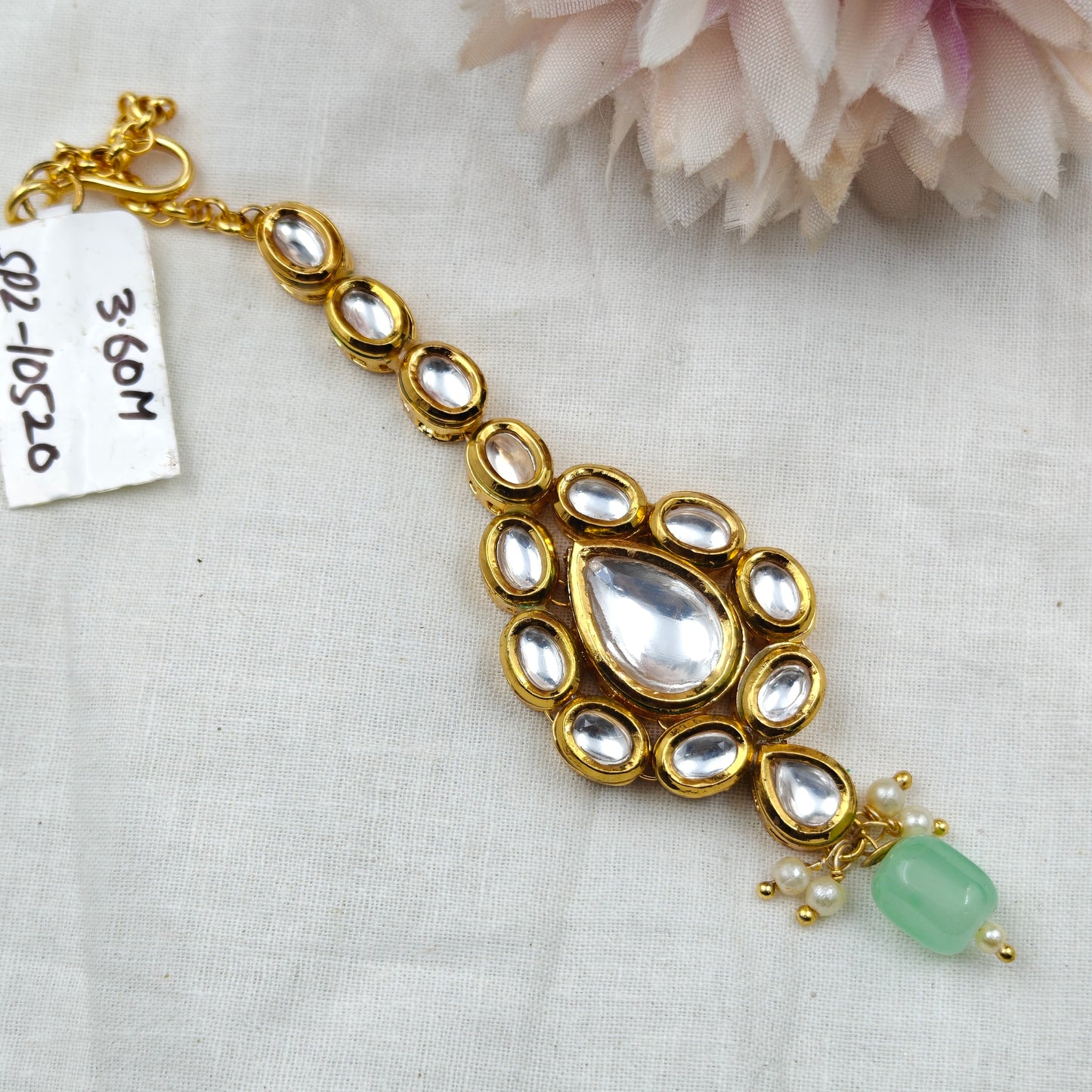 10520 Kundan MaangTikka Mint Green