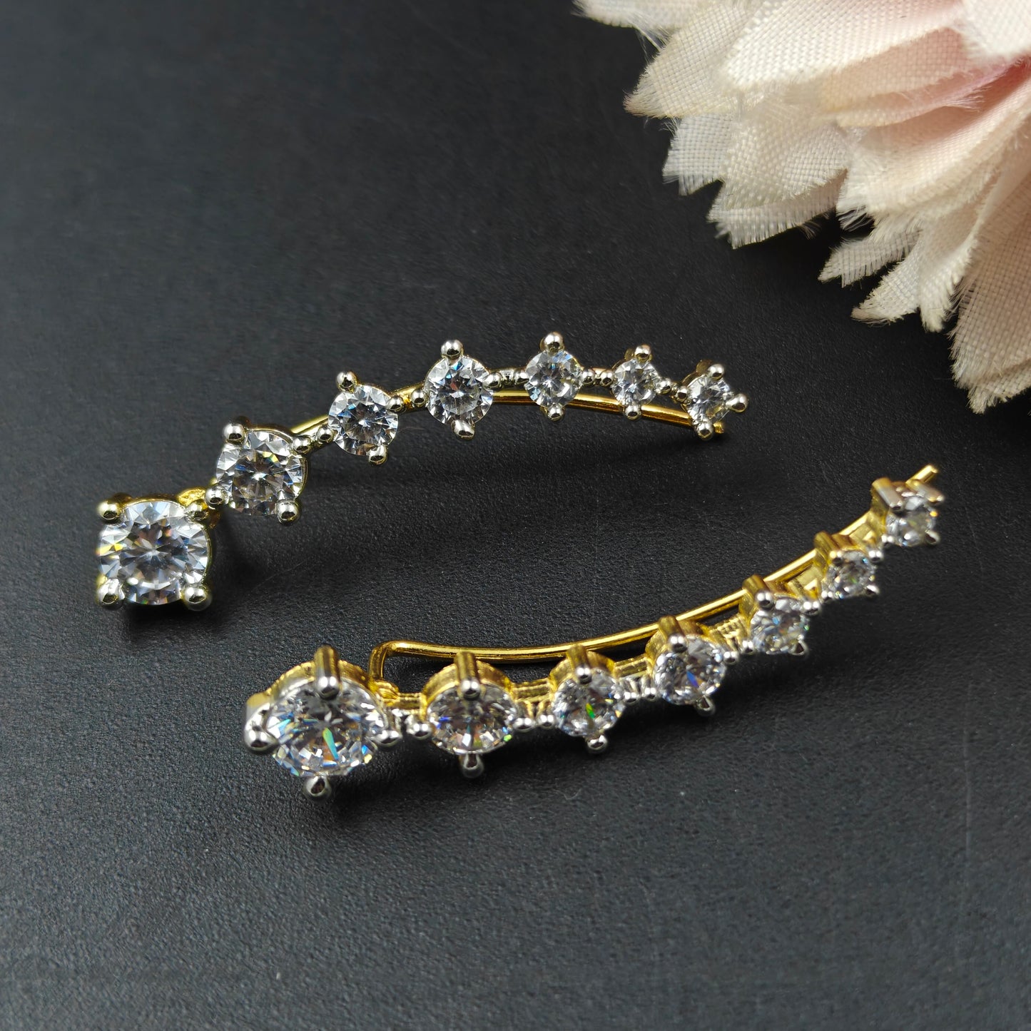 White Diamond Earr Cuffs