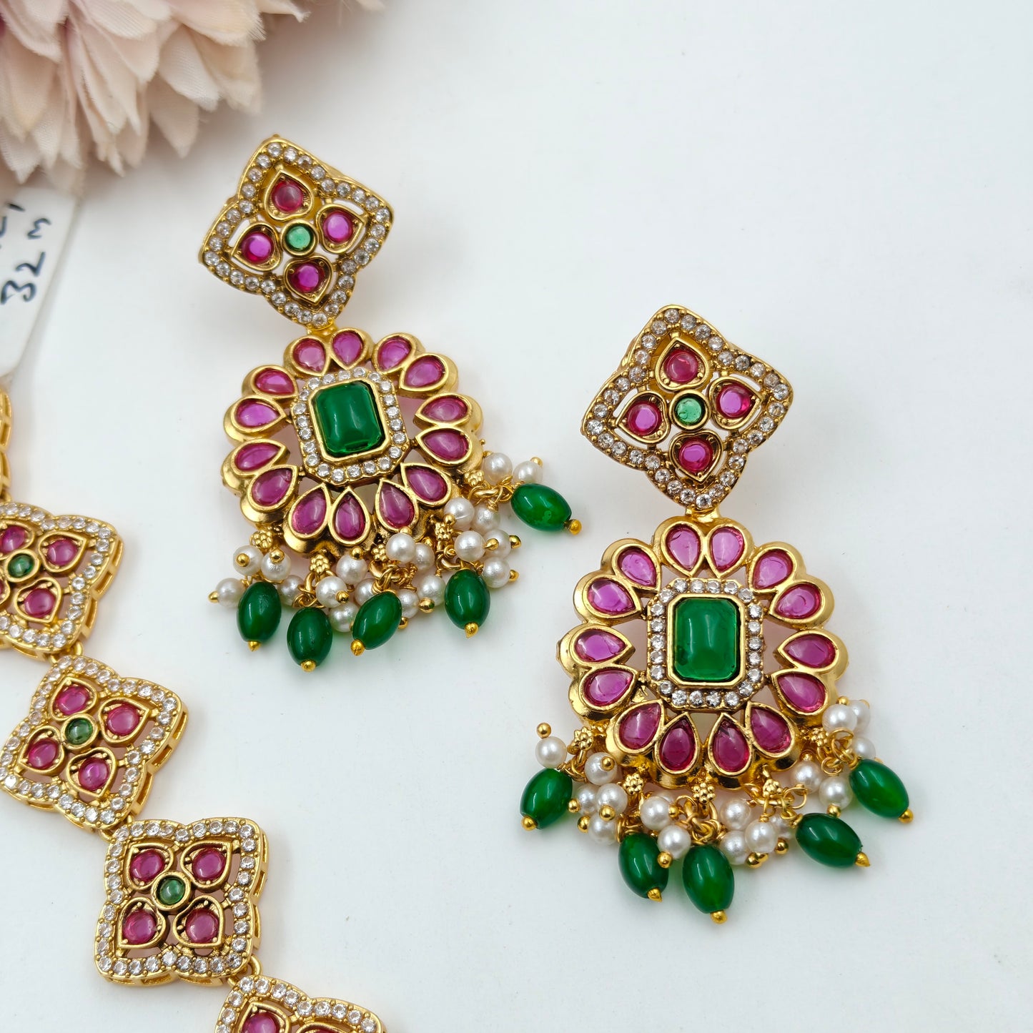 40724 Kempu Multi Short Necklace Set