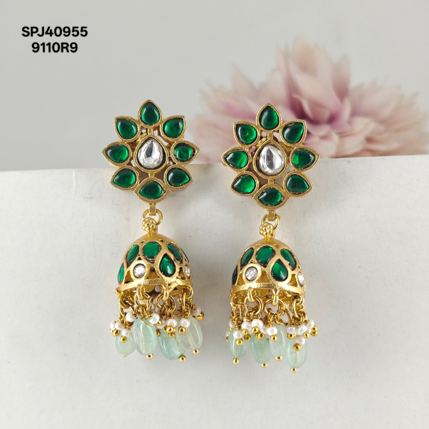 40955 Jadau Green Jhumki