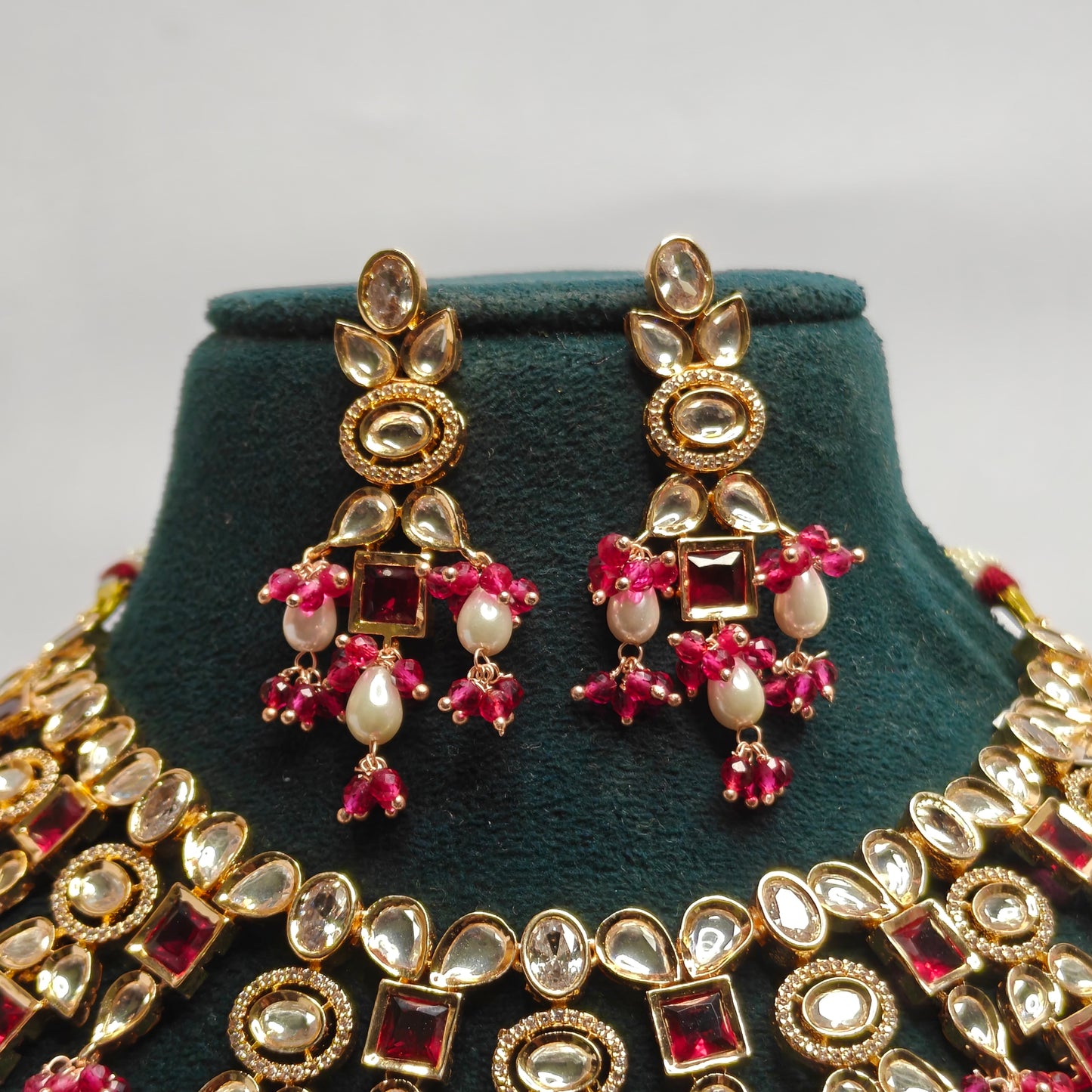 Rose Gold Neckset Set Red
