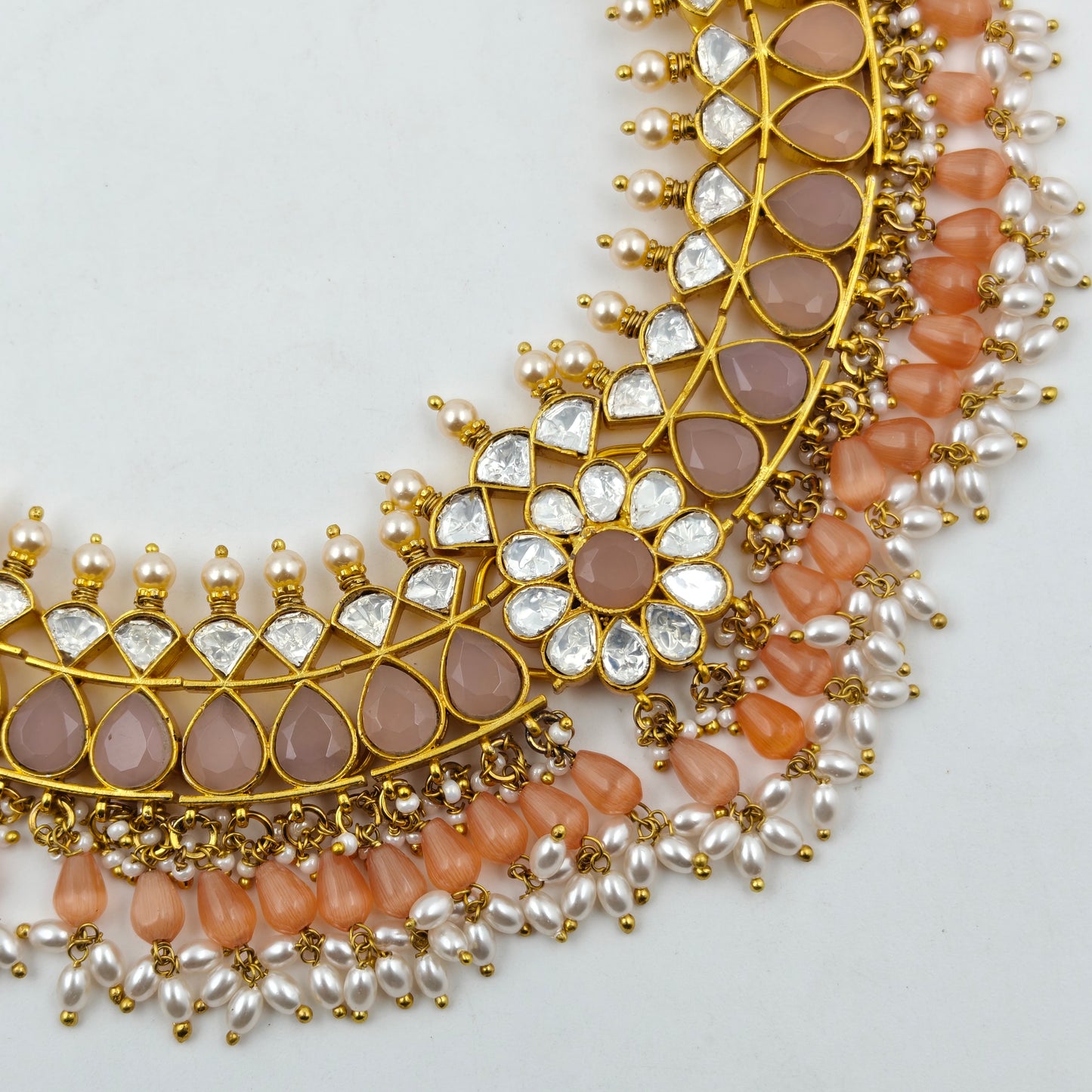 40367 Jadau Peach Necklace