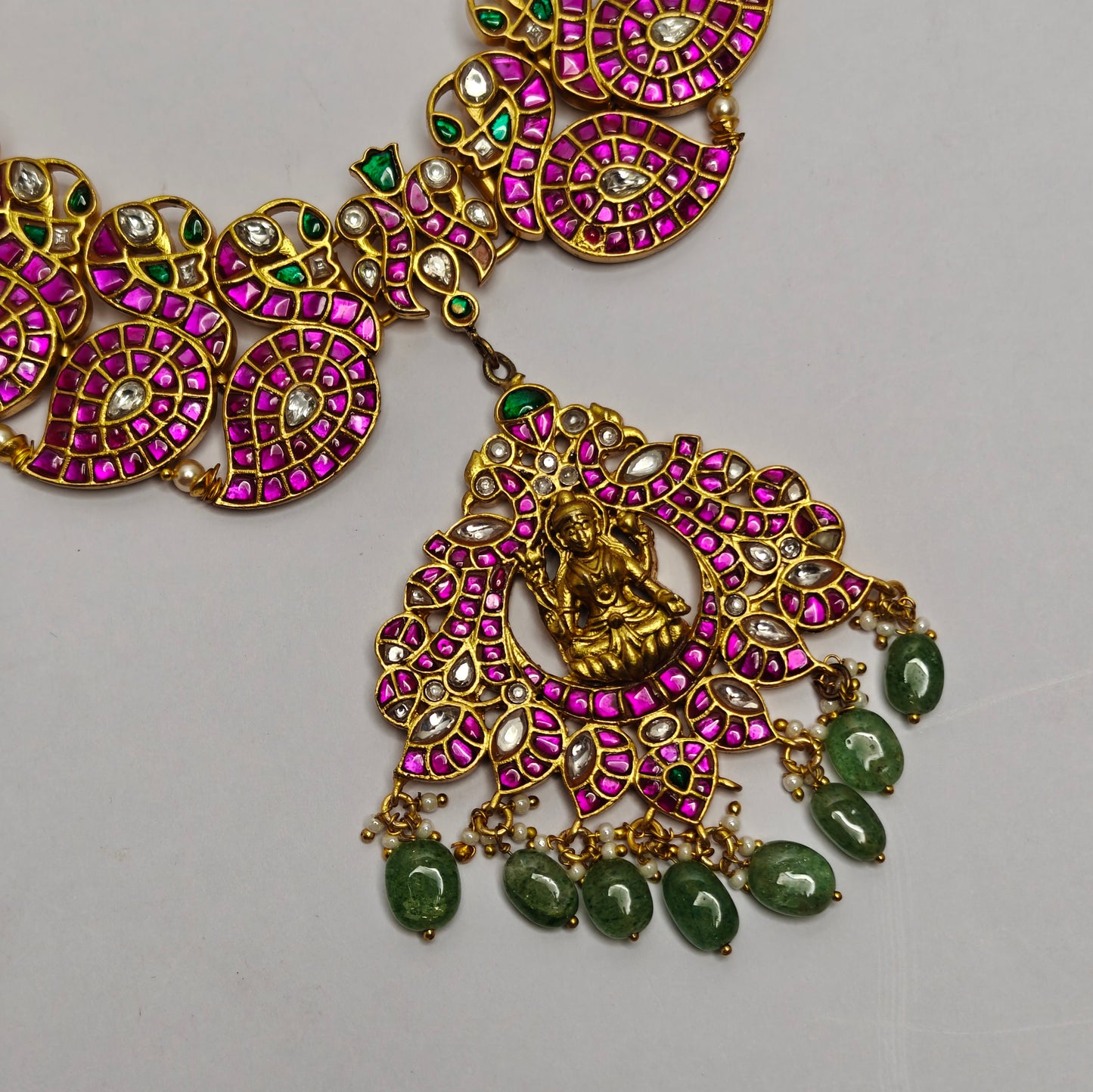 40980 Jadau Mango With Laxmi Pendent