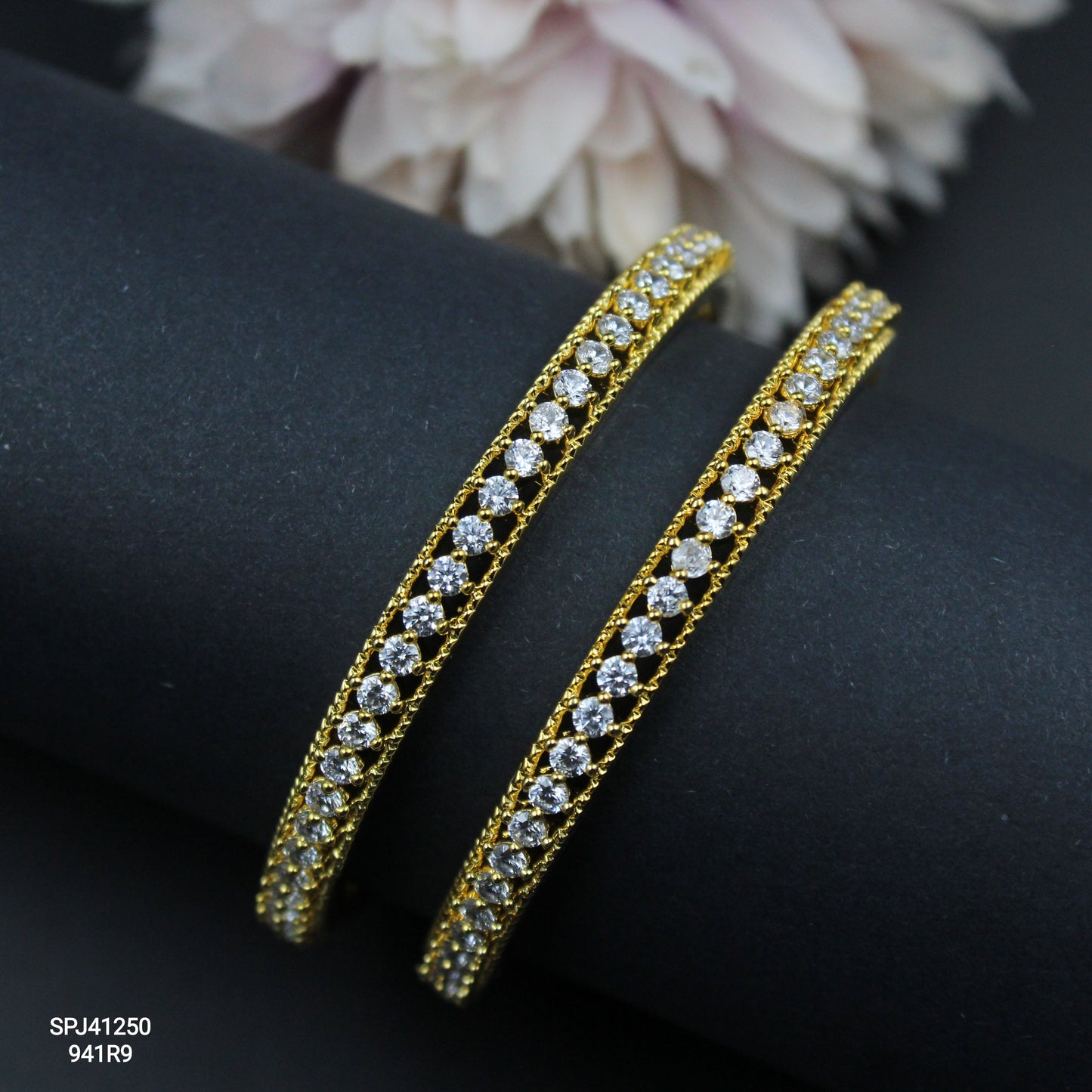 41250 CZ Stone Baby Bangles 2Pc